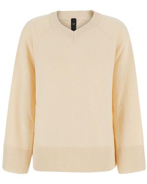 Pinko Valencia Maglia 90 Lana 10 Cashmere - Natural