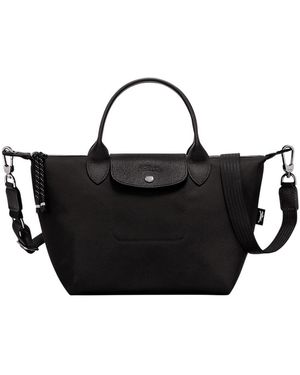 Longchamp Handbag Le Pliage Energy With Logo Imprinted On The Front And Adjustable Removable Ecoleather Strap For Polyamide Hand Bags - Black