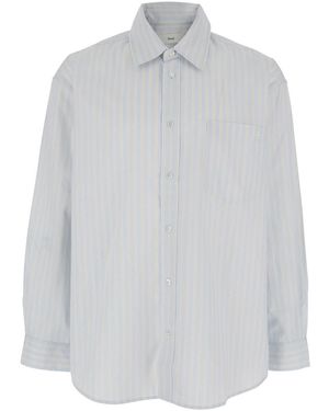 DUNST Shirt With Classic Collar And Striped Cotton For - White