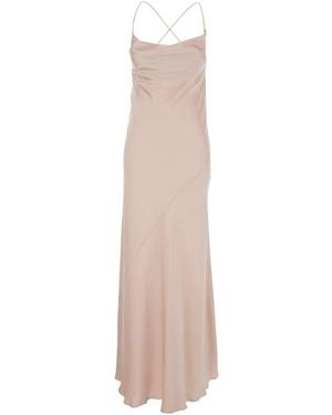 Pinko Long Dress Crossed Straps - White