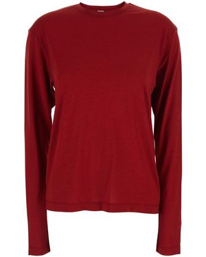 TOTEME Crew Neck Long Sleeve T-Shirt - Red