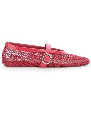 Alaïa Fuchsia Mesh Ballet Flats For - Pink