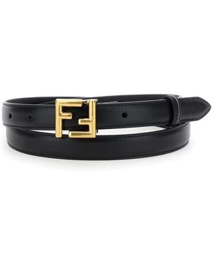 Fendi Thin Belt With Ff Buckle - White