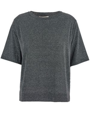 Momoní Metallic Lurex Short-Sleeve Top - Gray