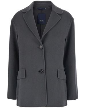 Max Mara Smmelfi Jackets With Notched Revers And Front Closure - Black