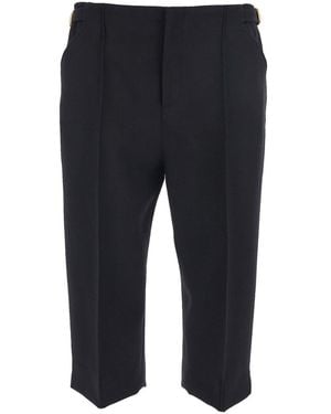 Chloé Chloã Bermuda Trousers With Side Buckle Closure And Front Pences - Blue