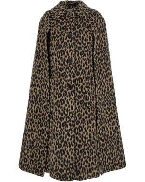 Federica Bonifaci Cappotto Con Colletto Ampio E Motivo Leopardato All - Marrone