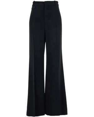 Chloé Pants With High Waist And Wide Leg - Black