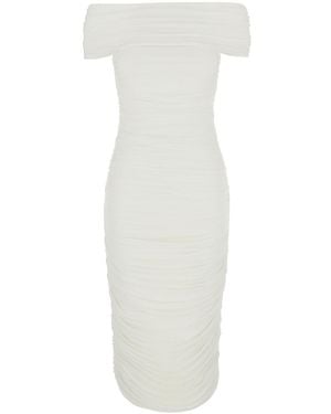 Norma Kamali Dress With Square Neck And Ruching Design - White