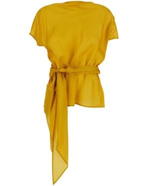 ..,merci Shirt 'Cam041Corn' With Long Sleeves And Classic Collar I - Yellow