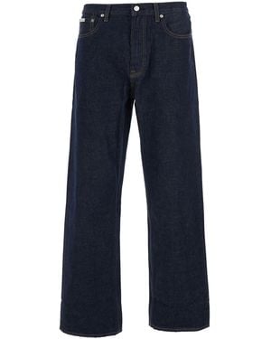 Calvin Klein Denim Jeans With Logo Patch On Front & Back - Blue