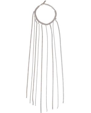 Silvia Gnecchi Colored Necklace With All-Over Applied Glass Cry - White