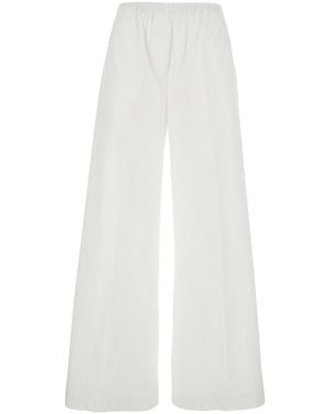 Antonelli Cotton Trousers With Elastic Waist For - White
