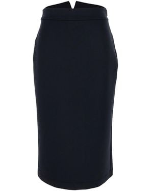Moncler Genius Skirt With Logo Patch Applied On The Back - Blue