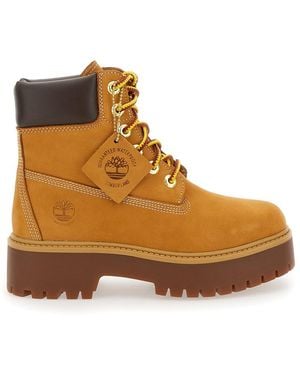Timberland Anfibi Impermeabili Con Targhetta Logo - Marrone