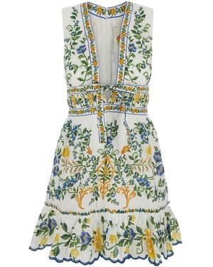FARM Rio 'Emily' Sleeveless Mini Dress With All-Over Floral - Green