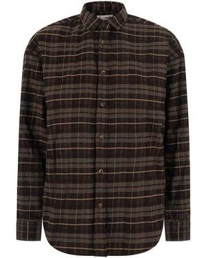 MC2 Saint Barth Gigy Flannel Tartan Bollicine Is A Shirt With A Collar - Black