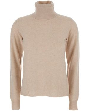 Max Mara Wool Jumper With Turtleneck - Natural