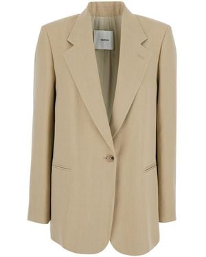 Grifoni Jackets With Shirt Collar And Front Button Closure - Natural