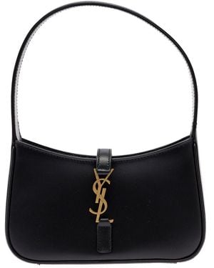 Saint Laurent Mini Borsa A Spalla 'Hobo Monogramme' - Nero