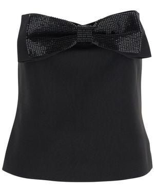 Self-Portrait Sleeveless Top With Bandeau Neckline - Black