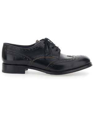 Lidfort Lace-Up Shoes With Front Lace Closure And Low Heel - White