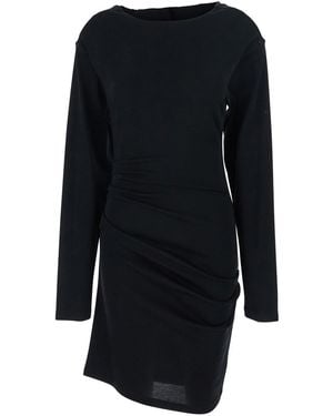 Max Mara Pure 'Umido' Dress With Round Neck And Draped Details In - Black
