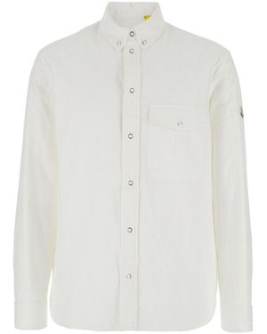 Moncler Genius Shirt With Classic Collar And Logo Patch On The S - White