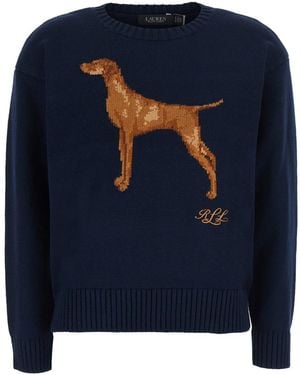 Ralph Lauren Cotton Round Neck Jumper Top - Blue