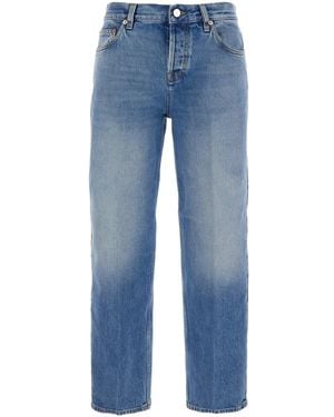 Gucci Jeans With Logo Patch On The Rear And Faded Effect - Blue