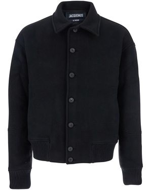 Jacquemus Giubbotto Con Colletto Classico E Spalle Scese - Blu