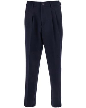 Low Brand Trousers With Elastic Waist And Belt Loops - Blue