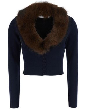 Self-Portrait Cardigan - Blue