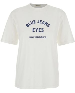 Roy Rogers T-Shirt "R.R.Eva Herzigova" With Front Print - White