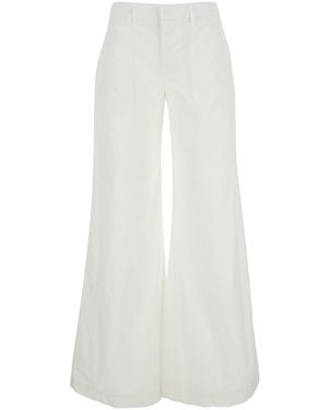 ..,merci High-Waisted Trousers With Front Pockets - White