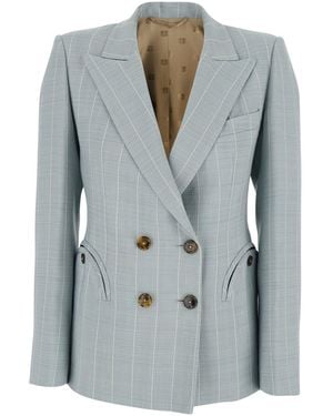 Blazé Milano Jacket With Peaked Lapels And Striped Motif - Blue