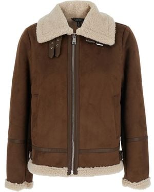 Ralph Lauren Jacket Fx Sh Sb 24 Tech Fabric Technical Coat - Brown