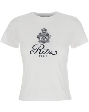 FRAME x Ritz Paris T-Shirt Con Logo Ritz Paris Sul Fronte - Bianco