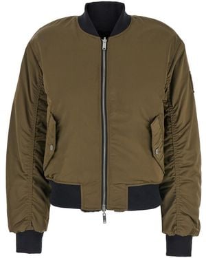 Moose Knuckles 'Jet' Reversible Bomber Jacket With Logo Plate - Green