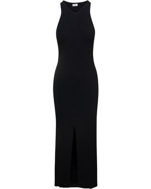 Nanushka 'Elia' Long Dress With Front Split - Black