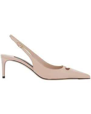 Dolce & Gabbana Pumps With Logo Plate And Medium Heel - Multicolor