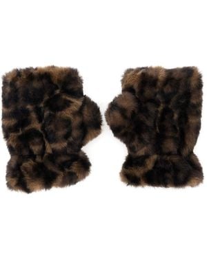Apparis Ariel Leopard Gloves With Leopard Print - Black