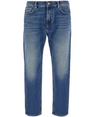 Roy Rogers Jeans With Logo Patch On The Back And Faded Design In - Blue
