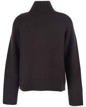 MICHAEL Michael Kors Turtleneck Sweater With Ribbed Trims - Black