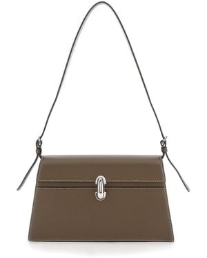 SAVETTE 'Simmetry' Shoulder Bag With Top Strap And Twist Lock Cl - Metallic