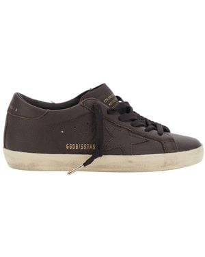 Golden Goose 'Superstar' Trainers With Star Patch On The Side And Logo Lettering On The Heel - Brown
