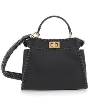 Fendi 'Mini Peekaboo' Handbag With Twist Lock - Black