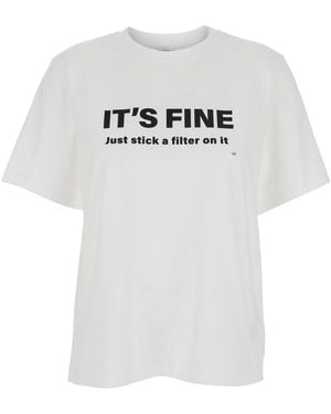 Victoria Beckham T-Shirt With Slogan Lettering On The Front - White