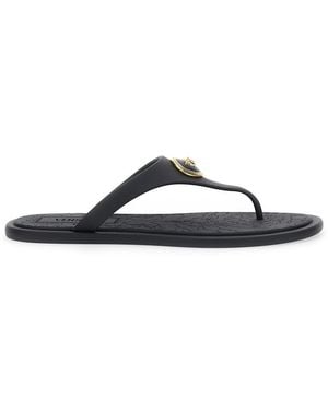 Versace Slides With Medusa Detail - Black
