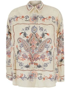 Momoní Shirt With Classic Collar And Long Sleeves - Natural